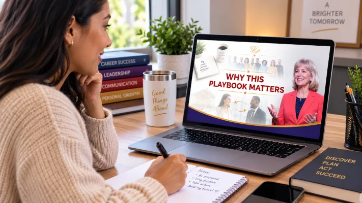 Woman at laptop working